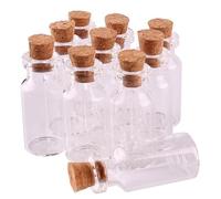 SYLALE Mini Botellas de Vidrio de 0,5 ml, 0,8 ml y 1 ml con tapón de Corcho, frascos vacíos for Especias, frascos, Regalos, Manualidades, Viales, 300 Unidades(10X24X5)