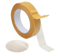 Sylalxeba 1 Rollo Cinta Adhesiva Doble Cara 25mm x 20m, Cinta Extra Fuerte con Estructura de Malla, Sin Residuos, Papel Amarillo