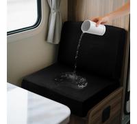 SYLC 2 Piezas Impermeable Fundas Cojin Autocaravana, Caravana Fundas De Asiento Y Respaldo con Corbatas, Campervan Cubierta De Cojín para Sofá Jacquard (Checkered Black,Square S)