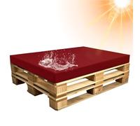 SYLC Funda De Cojines Palets Exterior Jardin, Impermeable Fundas para Palés con Cremallera, Protectores De Muebles Madera Sofa Terraza Lavable (Red,Seat 120×80×15cm)