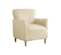 SYLC Funda para Sillón Individual Elástica Terciopelo Funda Otomana, Cubierta Sillón Chesterfield Pequeño Muebles Protector para Casa, Club, Hotel (Beige,Chair)