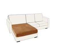 SYLC Fundas De Cojín para Asiento De Sofá De Terciopelo, Fundas De Cojín De Sofá Elástico, Adaptables Fundas Magicas Sofa para Cojín Individual (Red Coffee,Chaise Lounge)