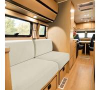 SYLC Fundas De Cojín para Caravanas con 2 Correas, Jacquard Elástica Funda Cojin Sofa Ajustable, Capas Sofa Asiento para Auto RV Comedor (Ivory,W 55-85 cm, D 25-45 cm)