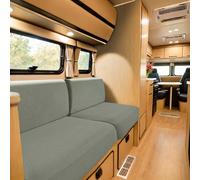 SYLC Fundas De Cojín para Caravanas con 2 Correas, Jacquard Elástica Funda Cojin Sofa Ajustable, Capas Sofa Asiento para Auto RV Comedor (Mint Green,W 94-122 cm, D 26-40 cm)