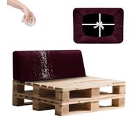 SYLC Impermeable Funda De Cojines Palets Exterior Jardin, Elástico Terciopelo Fundas para Palés, Protectores De Muebles Madera Sofa Terraza Lavable (Magenta,Back 120×40×10/20cm)
