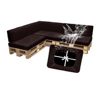 SYLC Impermeable Funda De Cojines Palets Exterior Jardin, Elástico Terciopelo Fundas para Palés, Protectores De Muebles Madera Sofa Terraza Lavable (Red Cafe,7 PCS(3 Seats+4 Backs))