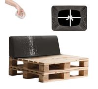 SYLC Impermeable Funda De Cojines Palets Exterior Jardin, Elástico Terciopelo Fundas para Palés, Protectores De Muebles Madera Sofa Terraza Lavable (Grey,Back 120×40×10/20cm)
