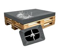 SYLC Impermeable Funda De Cojines Palets Exterior Jardin, Elástico Terciopelo Fundas para Palés, Protectores De Muebles Madera Sofa Terraza Lavable (Grey-Blue,Seat 120×80×15cm)