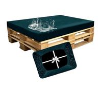 SYLC Impermeable Funda De Cojines Palets Exterior Jardin, Elástico Terciopelo Fundas para Palés, Protectores De Muebles Madera Sofa Terraza Lavable (Teal,Seat 120×80×15cm)