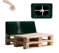 SYLC Impermeable Funda De Cojines Palets Exterior Jardin, Elástico Terciopelo Fundas para Palés, Protectores De Muebles Madera Sofa Terraza Lavable (Green,Back 120×40×10/20cm)