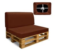 SYLC Impermeable Funda De Cojines Palets Exterior Jardin, Elástico Terciopelo Fundas para Palés, Protectores De Muebles Madera Sofa Terraza Lavable (Rust Red,2 PCS(1 Seat+1 Back))