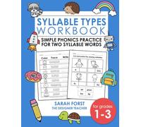Syllable Types Workbook: Simple Phonics Practice for Two Syllable Words, Phonics Educational Workbook (Phonics Workbooks)