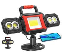 SYLSTAR Foco LED Recargable, 25W 2700LM Foco Pilas COB con Imán y Power Bank Función, Luz Camping Recargable Trabajo Giratoria Portátil Para Garaje, Taller, Obra y Reparación de Autos