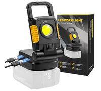 SYLSTAR Foco LED Recargable Compatible con Makita 18V, 25W Foco Pilas Inalámbrico, Superbrillante Luz Camping Recargable, 3 Modos de Luz y Protección Contra Bajo Voltaje (Sin Batería)