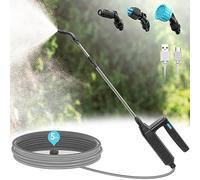 SYLSTAR Pulverizador eléctrico 5 m, Fumigadora Pulverizador para Plantas con Varilla Telescópica de 60 cm, Pulverizador Jardin Recargable con Batería y 3 Boquillas para Jardín, Césped y Malezas