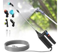 SYLSTAR Pulverizador eléctrico 8 m, 7,4 V Potente Fumigadora Pulverizador para Plantas, Pulverizadora Jardin con 3 Velocidades, Batería Recargable, 4 Boquillas Ajustables, Lanza Telescópica de 60 cm