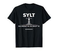 Sylt Alemania Faro Coordenadas Mar del Norte Camiseta