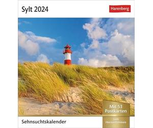 Sylt - Calendario de viaje 2024 con 53 tarjetas postales llenas de fotos de vacaciones de ensueño. Sylt para el escritorio en un calendario semanal: ... postales (calendario de anhelos de Harenberg)