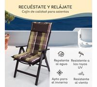 Sylt Cojín acolchado Cojín de exterior para sillas con respaldo alto Almohada Poliéster 50x120x9cm Blumfeldt