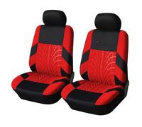 SYLTER Fundas para Asientos para Ford para S-MAX Tire Track Style Par Delantero Fundas De Asiento Coche Universal Se Adapta A La Mayoría Los Coches(Rojo)