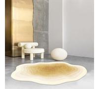 SYLUOQP Alfombra de Forma orgánica, Alfombra de área de Forma Irregular, alfombras de Dormitorio sin Pelusa, alfombras Lavables(Yellow,180 * 120cm)