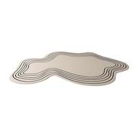 SYLUOQP Home Living Alfombra Shaggy, Cómoda Crema Ondulada - Monocolor, Escandinava, Sala de Estar, Comedor, Habitación de los Niños, Dormitorio, Pasillo, Habitación del Bebé(Black,50 * 80cm)