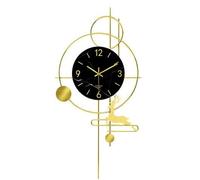 SYLUOQP Reloj de Pared para Sala de Estar, batería de Cuarzo de Calidad silenciosa Que Funciona con péndulo, Relojes de Pared Grandes analógicos para el baño,Negro,78 * 40cm