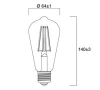 4W LED Filamento Estilo ST64 Bombilla, E27, 2700K, 840lm, No Regulable - 30133