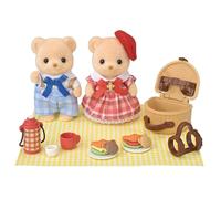 Sylvanian Families – Set para casa de muñecas 5852 Biscuit Bear Sister & Brother – Delicious Picnic