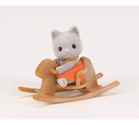 Sylvanian Families: Grey Cat Baby with Rocking Horse (5135)