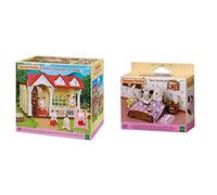 SYLVANIAN FAMILIES- Sweet Raspberry Home Dulce Casita de Las Frambuesas, Multicolor + - 5019 - Set Cama Doble