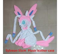 (Sylveon-55cm) Lucario Eevee Giant Pokemon Semi-finished Leather Holster Umbreon Plush Soft Stuffed Doll Cinderace Zeraora Dialga Toys for Kids