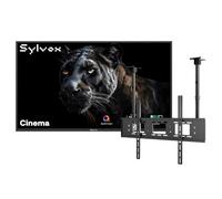 SYLVOX 55" Google Outdoor TV 120Hz, Mini LED QLED 4K 2000nits, Impermeable IP55 | TV para Exterior Dolby Atmos & Vision, Doble 30W, DVB-C/T2/S2, HEVC, HDMI 2.1 para Piscina, Jardines, terraza(Cinema)