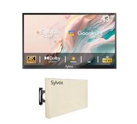 SYLVOX TV Exterior 43 Pulgadas, 4K UHD HDR, 1000 Nits, Google TV, Dolby Atmos, 60 Hz, WiFi, DVB-C/S2/T2, Smart TV IP55 Resistente al Agua para Jardín, Terraza & Piscina | Deck Pro 2.0