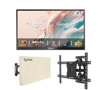 SYLVOX TV Exterior 43 Pulgadas, 4K UHD HDR, 1000 Nits, Google TV, Dolby Atmos, 60 Hz, WiFi, DVB-C/S2/T2, Smart TV IP55 Resistente al Agua para Jardín, Terraza & Piscina | Deck Pro 2.0