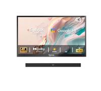 SYLVOX TV Exterior 43 Pulgadas, 4K UHD HDR, 1000 Nits, Google TV, Dolby Atmos, 60 Hz, WiFi, DVB-C/S2/T2, Smart TV IP55 Resistente al Agua para Jardín, Terraza & Piscina | Deck Pro 2.0