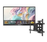 SYLVOX TV Exterior 55 Pulgadas, 4K UHD HDR, 1000 Nits, Google TV, Dolby Atmos, 60 Hz, WiFi, DVB-C/S2/T2, Smart TV IP55 Resistente al Agua para Jardín, Terraza & Piscina | Deck Pro 2.0
