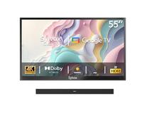 SYLVOX TV Exterior 55 Pulgadas, 4K UHD HDR, 1000 Nits, Google TV, Dolby Atmos, 60 Hz, WiFi, DVB-C/S2/T2, Smart TV IP55 Resistente al Agua para Jardín, Terraza & Piscina | Deck Pro 2.0