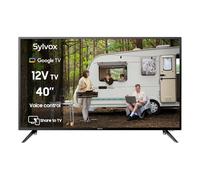 SYLVOX TV Google Smart TV FHD 1080P con DVB-T2/S2, fuente de alimentación DC/AC, mando a distancia por voz, para RVs, salón, autobús, barco y camión de 40 pulgadas (101 cm)