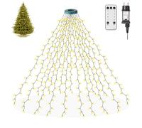 sylvwin Cadena de Luces para Árbol de Navidad de 2M con Control Remoto y 16 Guirnaldas,LED Luz Cadena Ligera Navidad de 400 LED con Aro,8 Modos,para Decoración Navideña de Interior y Exterior.