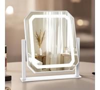 sylvwin Hollywood Espejo de Maquillaje con Luz - 360° Giratorio, 3 Temperaturas de Color Ajustables (3000K/4000K/6000K) Cosmético Espejo de Mesa, Control Táctil, Regulable, Espejo de Tocador Tipo-C