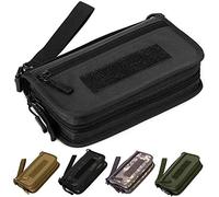 SYMALL Hombre Cartera de Mano Nilon Estilo Casual Monedero Militar Táctical Billete Deportivo Marcha Aire Libre Ciclismo Excursionismo Pasaporte Billetera Cremallera para Llaves Tarjetas Móvil, Negro