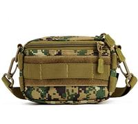 SYMALL Hombre Mini Bolso Bandolera Riñonera al Aire Libre Ciclismo Molle Táctica Militar Bolsa de Accesorios Herramientas para Acampada Mujer Cámping Senderismo Deporte Multifunciones Nilón, Selva