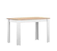 Symbiosis Nice, Mesa de comedor, blanco y roble natural 110x70x73,1 cm