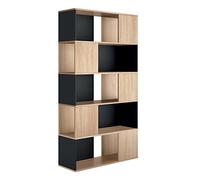 Symbiosis Rossio Librería, Roble Natural y Negro 97,8x33x180 cm