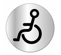 Symbol DS304 Disco indicador "Aseos para discapacitados" - Aluminio adhesivo - Diámetro 80 mm