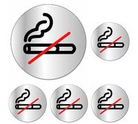 Symbol DS38 Disco indicador"Prohibido fumar" - Aluminio adhesivo - Diámetro 80 mm (Paquete de 5)