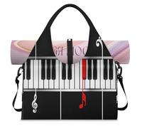 Symbols - Bolsa deportiva para teclado de piano con compartimento para zapatos, piano musical, fin de semana, bolsa de equipaje para gimnasio, yoga, viajes, color, L, Bolsa de viaje