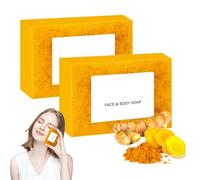 Symbolty Turmeric Brightening Soap, Symbolty Kojic Acid Brightening Soap, Natural Turmeric Dark Spot Remover Soaps, Moisturizing & Brightening, Deep Cleansing, Gentle Skin Care (2pcs)