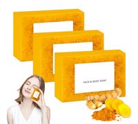 Symbolty Turmeric Brightening Soap, Symbolty Kojic Acid Brightening Soap, Natural Turmeric Dark Spot Remover Soaps, Moisturizing & Brightening, Deep Cleansing, Gentle Skin Care (3pcs)